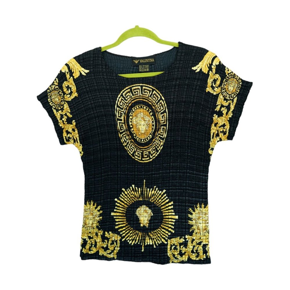 Vintage Valentina Brocade Chains Face Expandable Top One Size Womens 90s Y2K